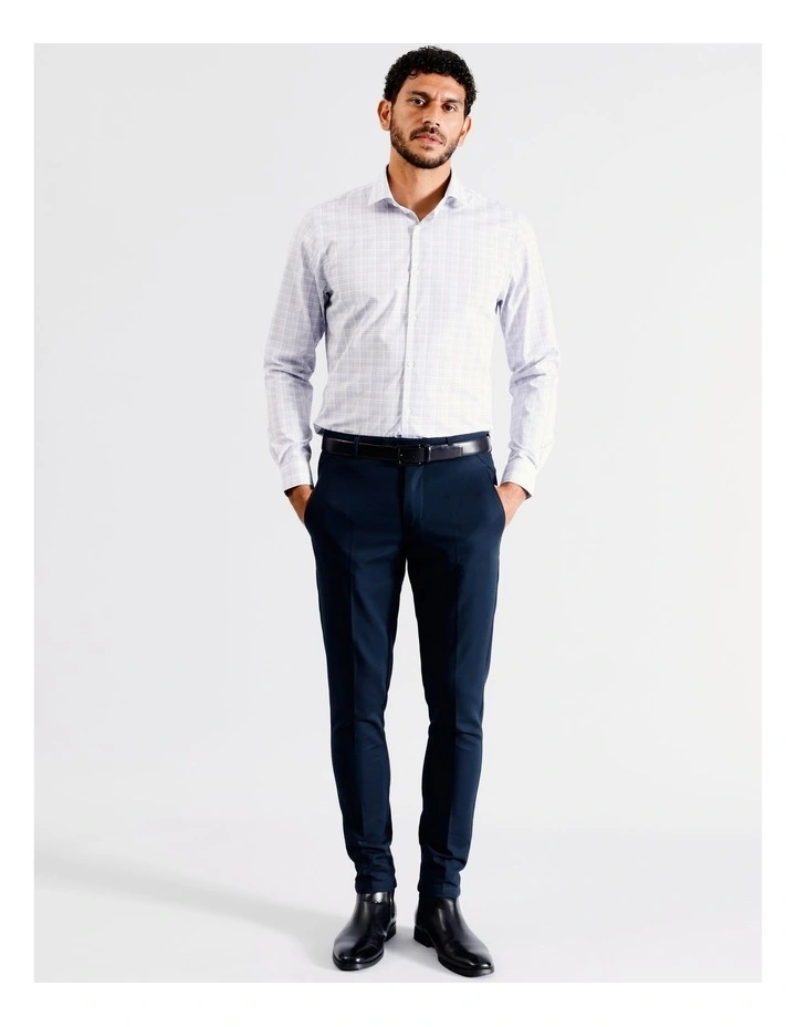 Tailored Long Sleeve Shirt 2 Colour Large Check In Blue