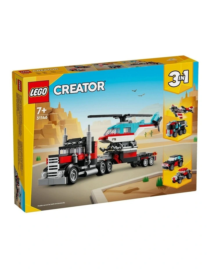 Creator 3in1 Flatbed Truck with Helicopter 31146