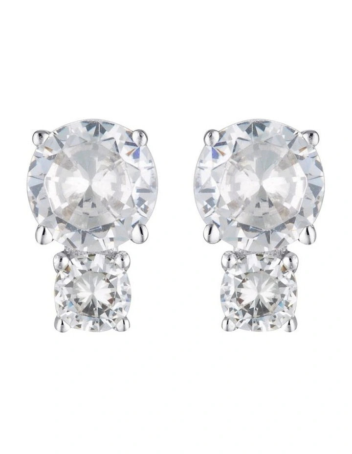 Duo Silver Stud Earrings