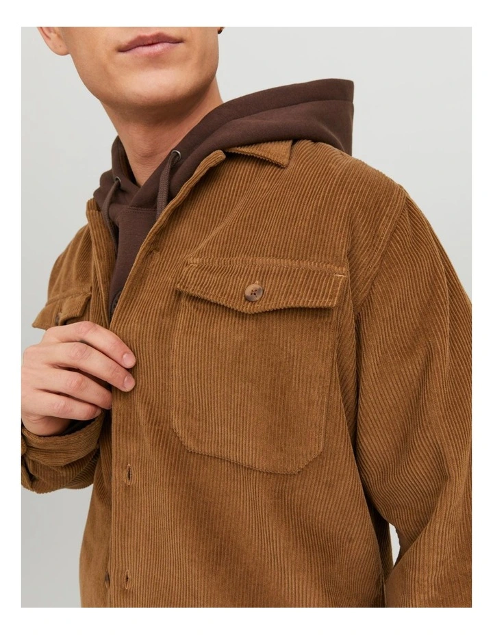 Dallas Corduroy Overshirt in Tan