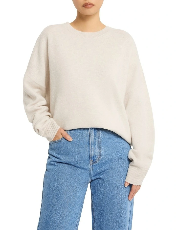 Origin Crewneck Knit Top in Cream