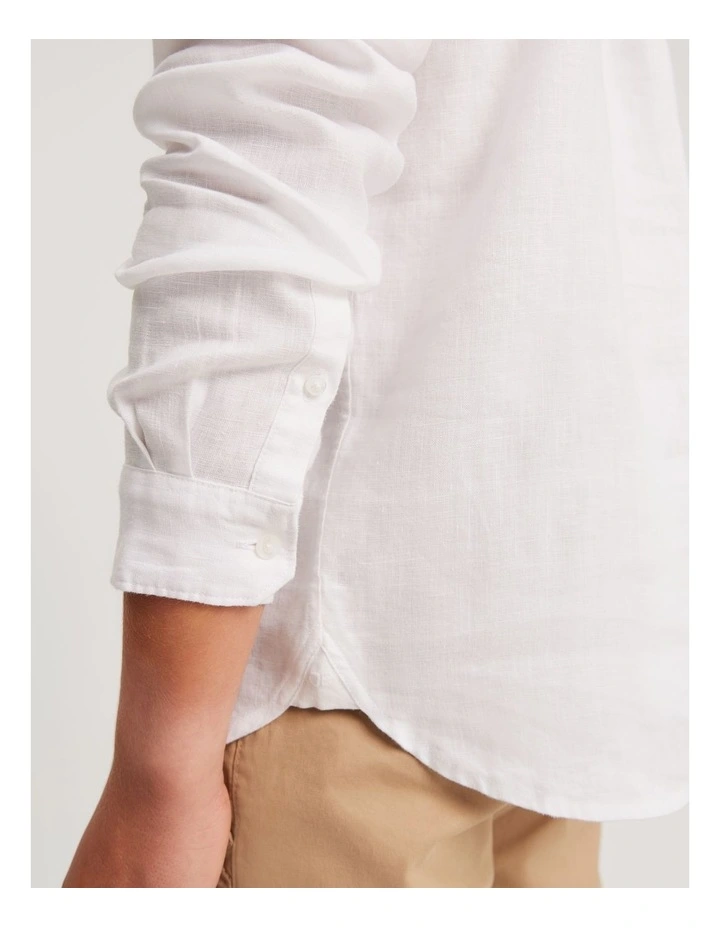 Teen Organically Grown Linen Shirt in White