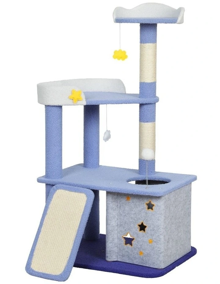 Tree Kitten Furniture Condo Post Scratching Multi-Level Tower 110cm in Multi