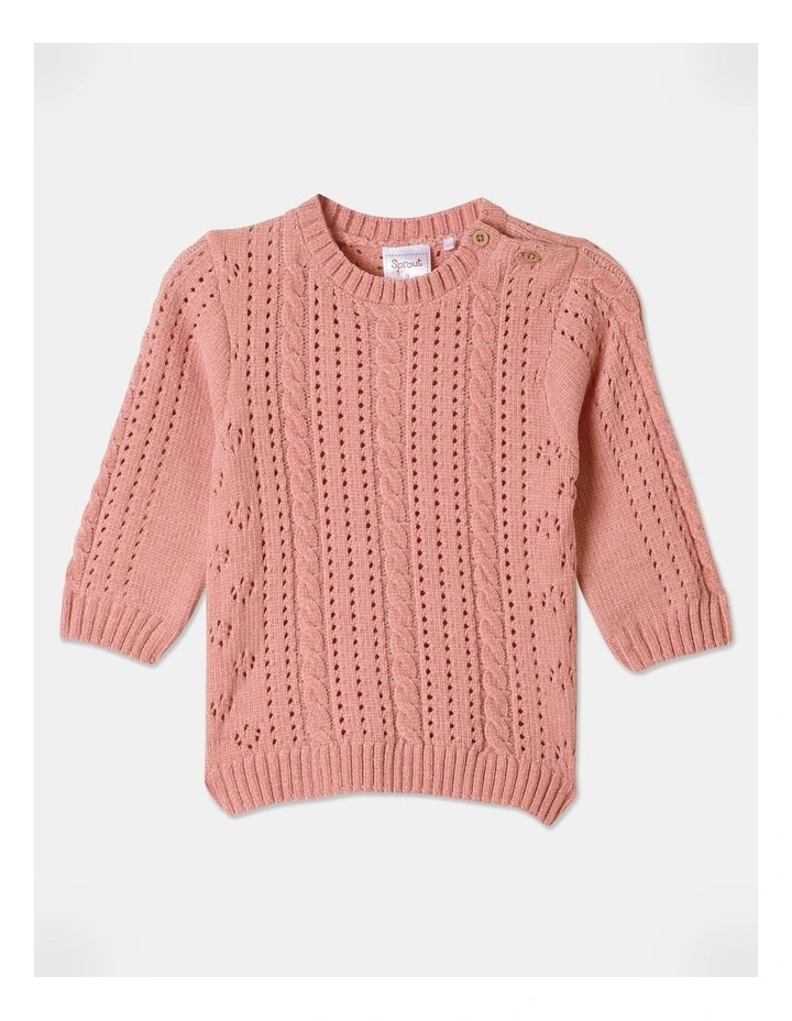Pointelle Jumper in Old Rose