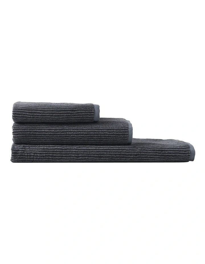 Icon Original Striped Towel Range in Dark Gray