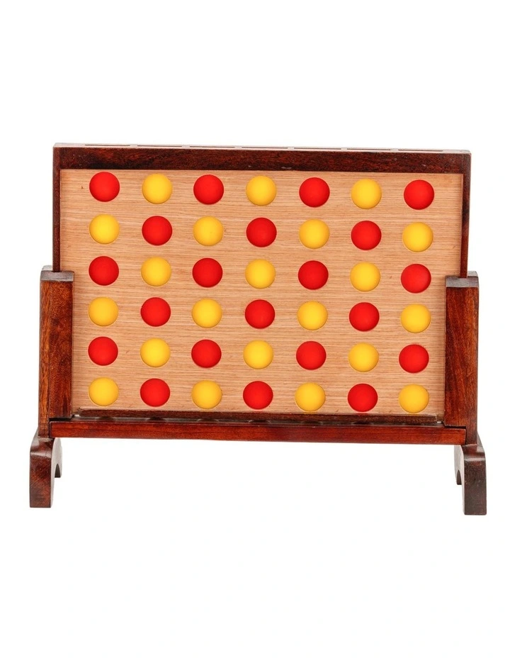 Mini Four In A Row Polished Hardwood 52x16x40cm Outdoor/Indoor Boardgame