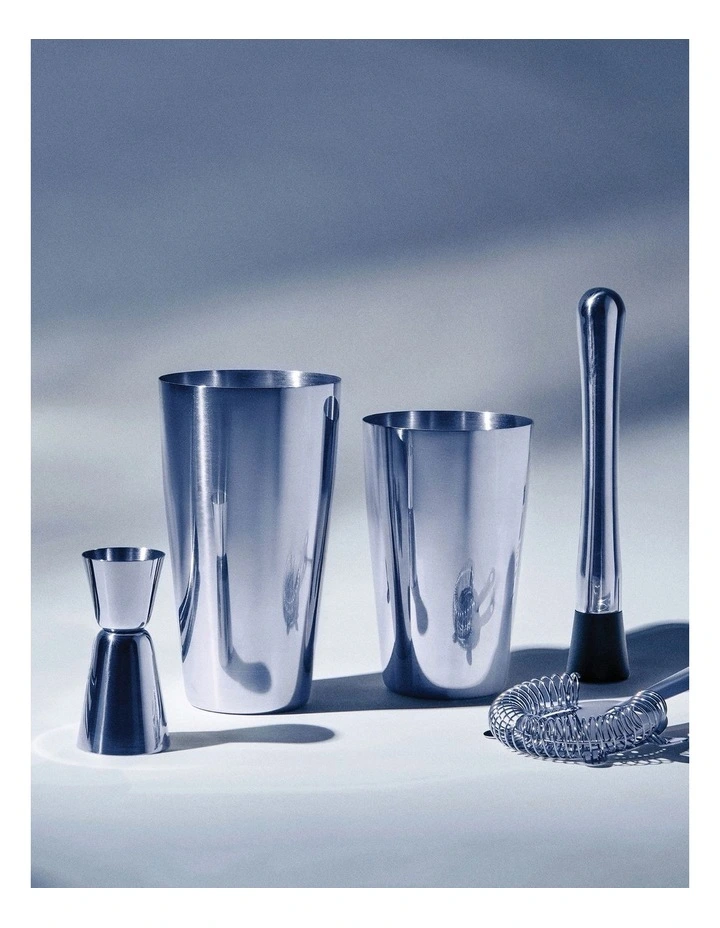 Bond Boston Shaker Set 5 Piece Silver