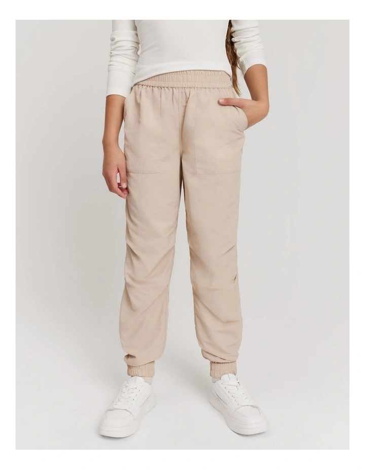 Teen Woven Track Pant in Stone