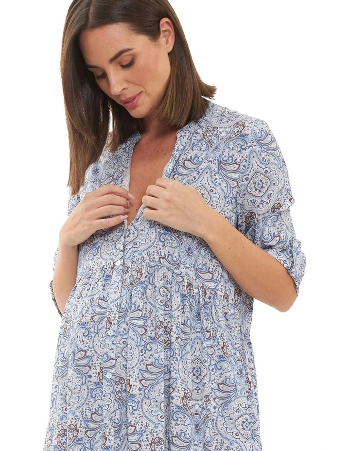 Celest Button Through Dress in Lapis
