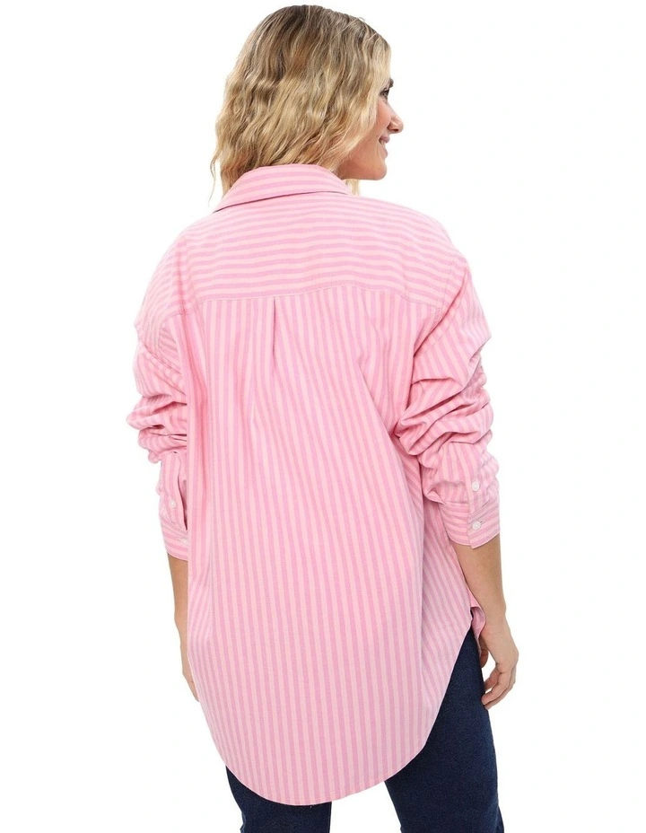Oxford Button-Up Shirt in Pink