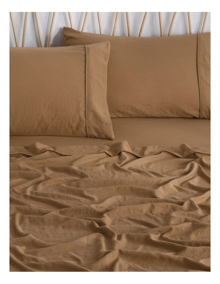 Superfine Washed Microfibre Sheet Set in Rust