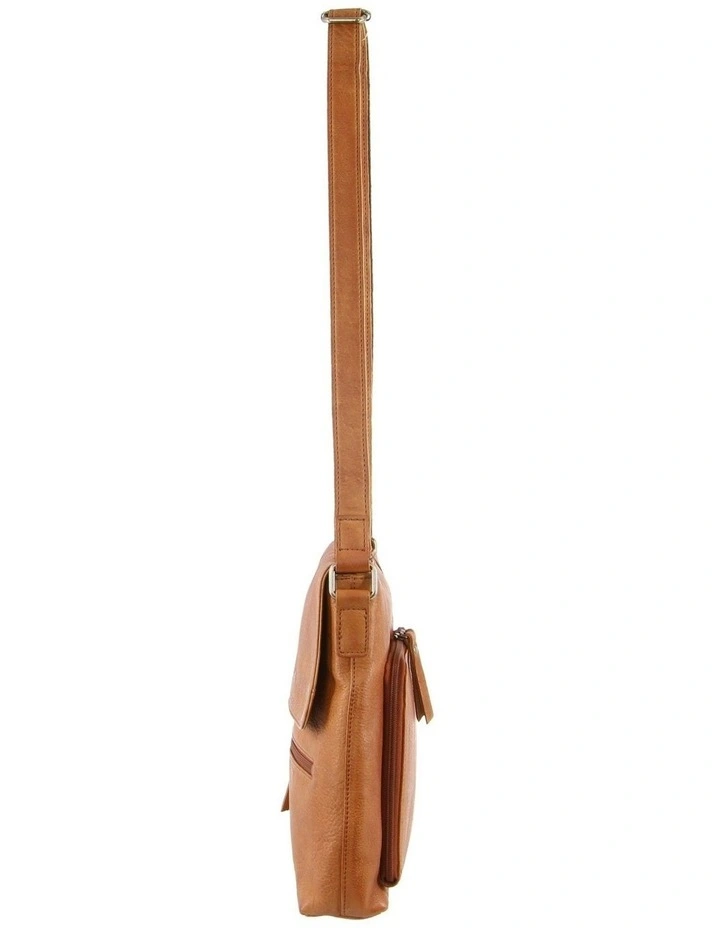 Nappa Leather Crossbody Bag in Cognac