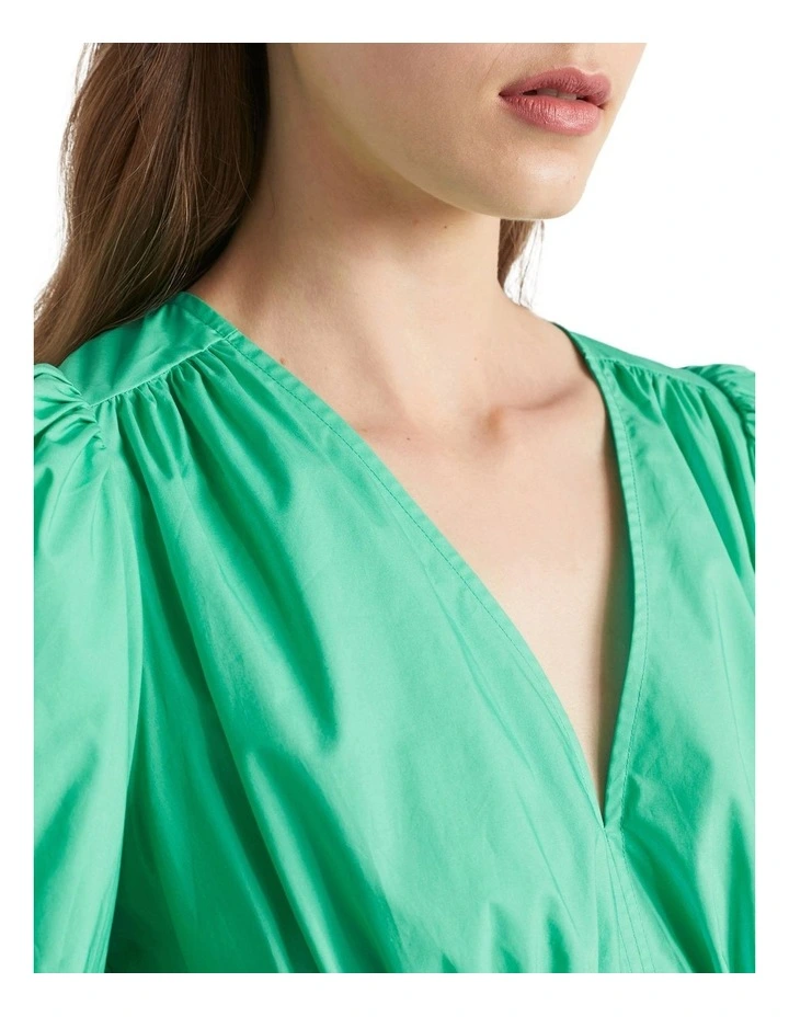 Poplin Waisted Maxi Dress