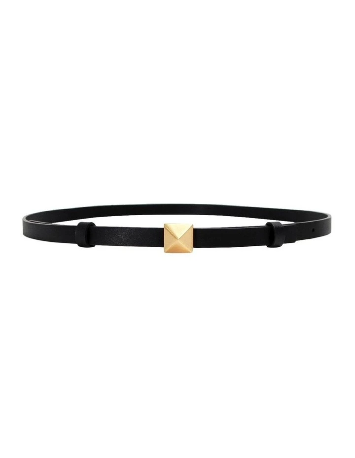 Cleopatra Pyramid Stud Leather Belt in Black