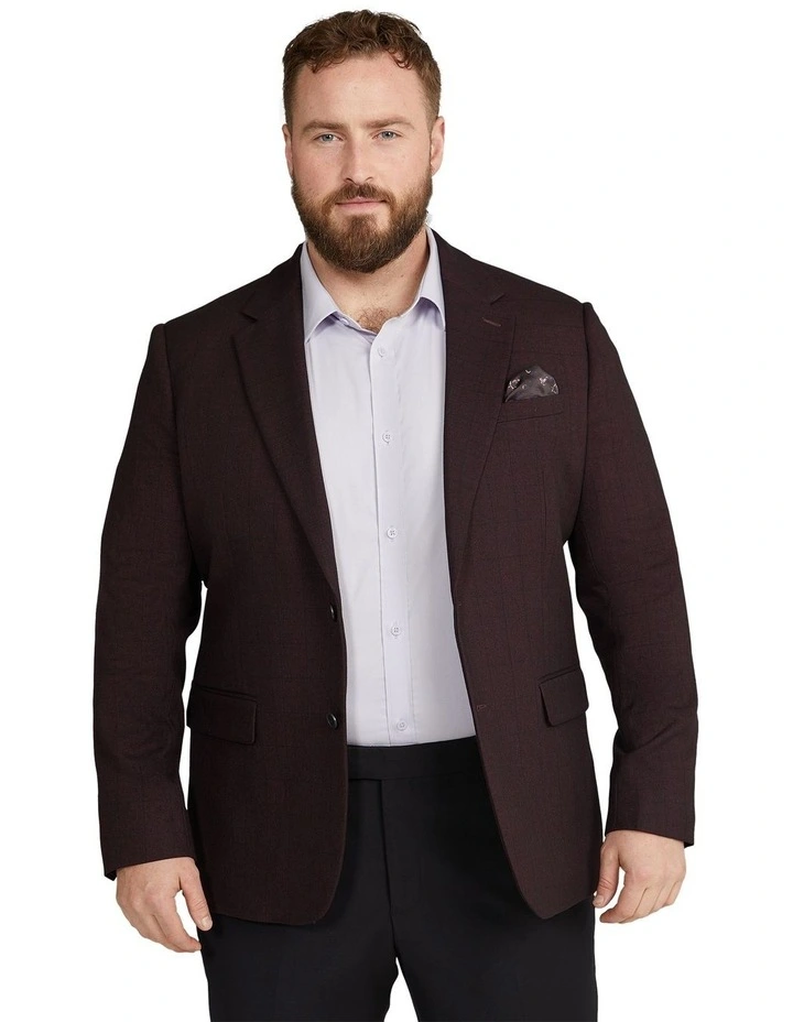 Jordan Check Stretch Blazer in Wine