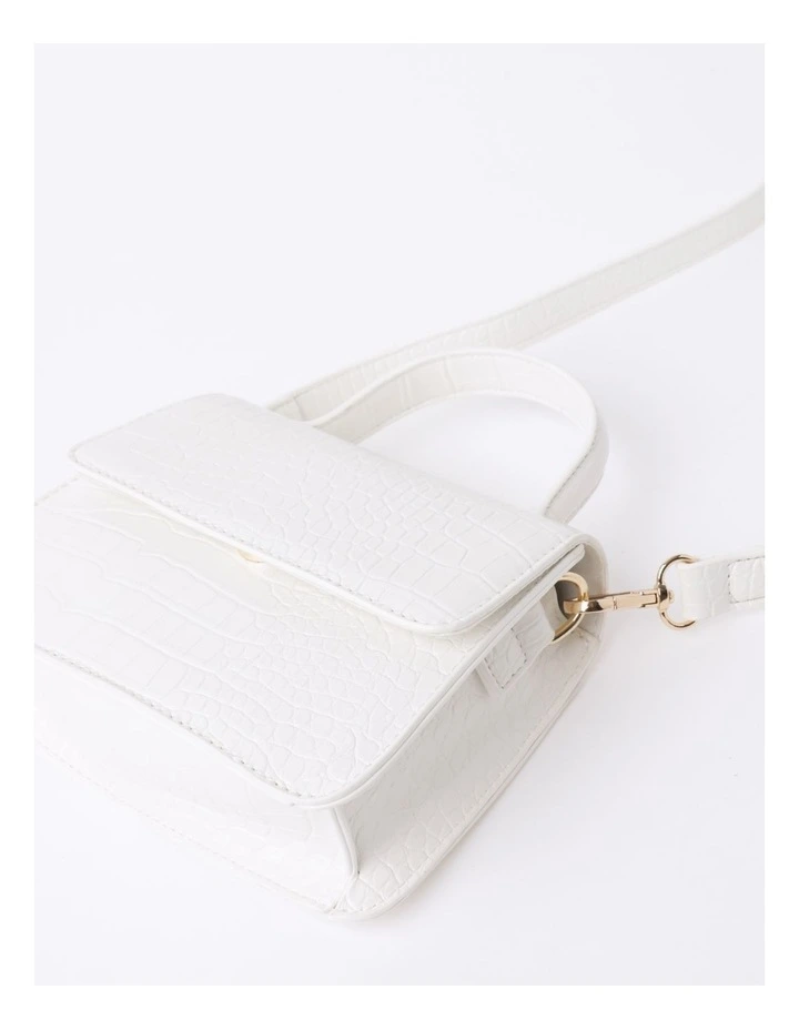 Ivory Croc Bag In White