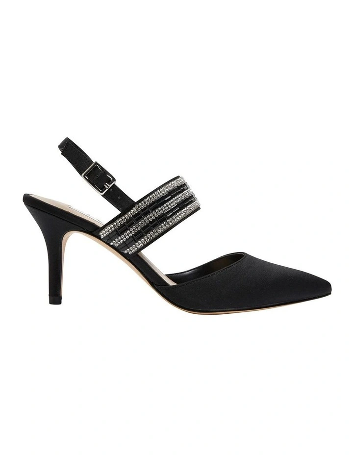 Treena Black Luster Satin Pump