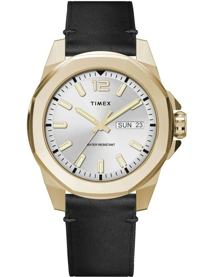 Essex Ave Leather Watch in Black