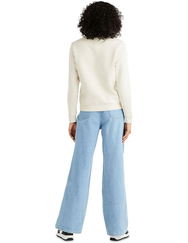 Essential Logo Crew Neck Sweatshirt in Beige