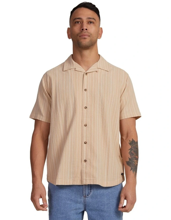 Beat Stripe Shirt in Stone