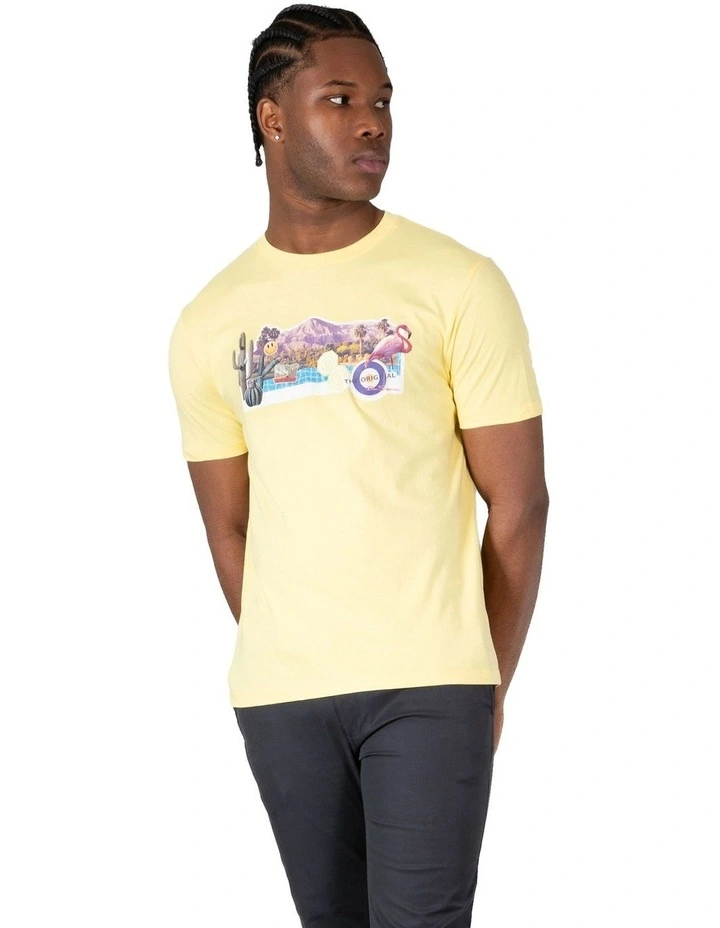 Palm Springs Print Tee in Yellow