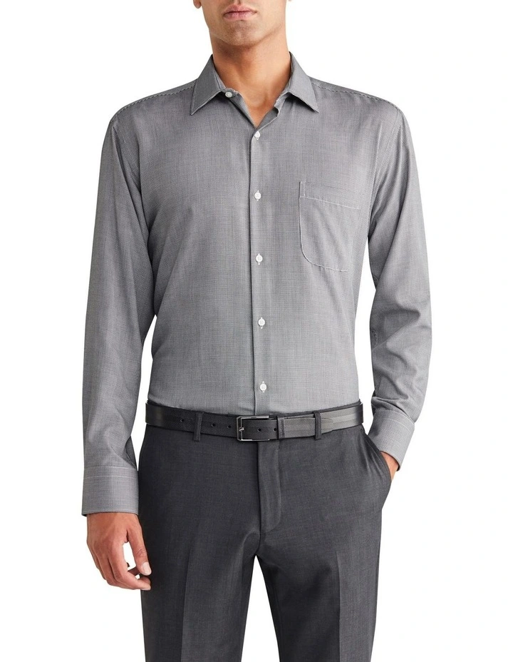 Mini Houndstooth Classic Shirt 1 Col in Black