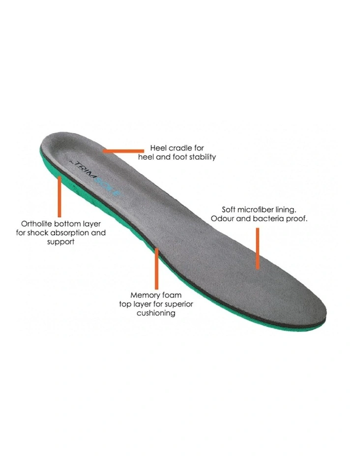 Work Advanced Memory Foam Orthotics Insole in Multicolour