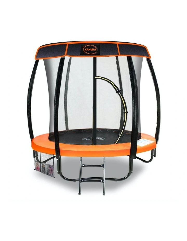 Trampoline 6ft with Roof Cover Safety pad Mat Net Orange