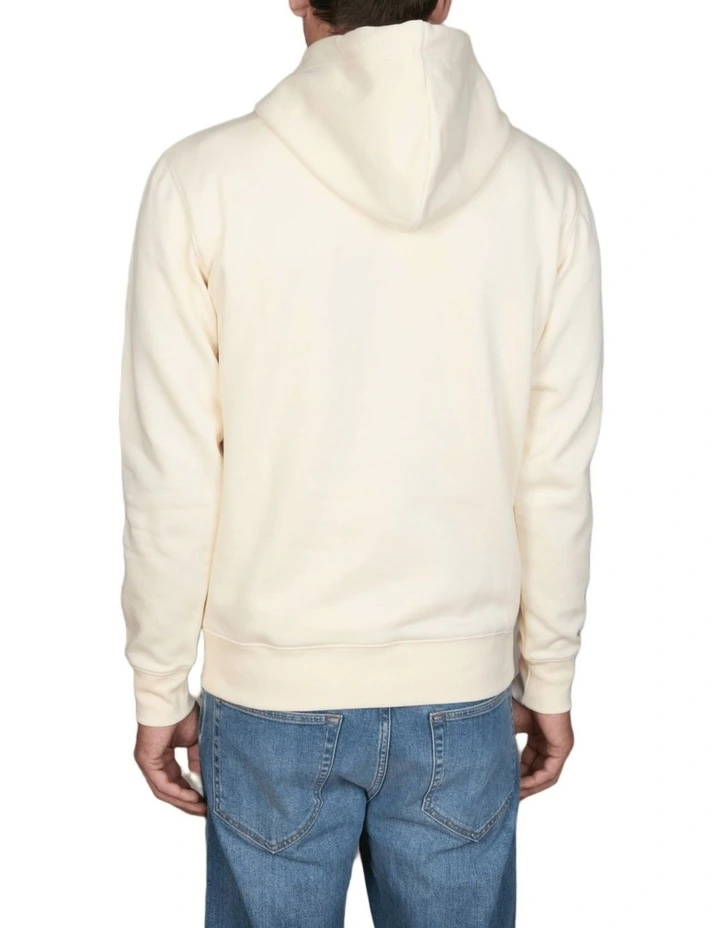 Crest Shield Hoodie in Cream