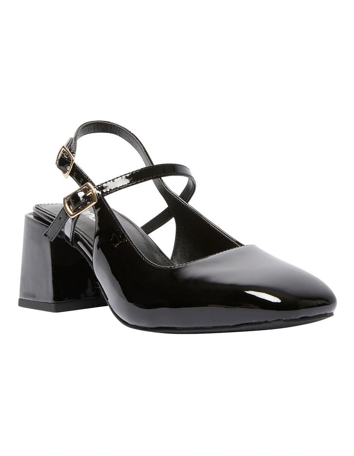 Lenora Heeled Shoes in Black Patent