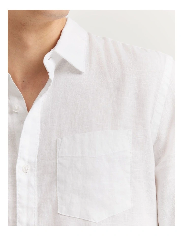 Regular Fit Organically Grown Linen Shirt in White