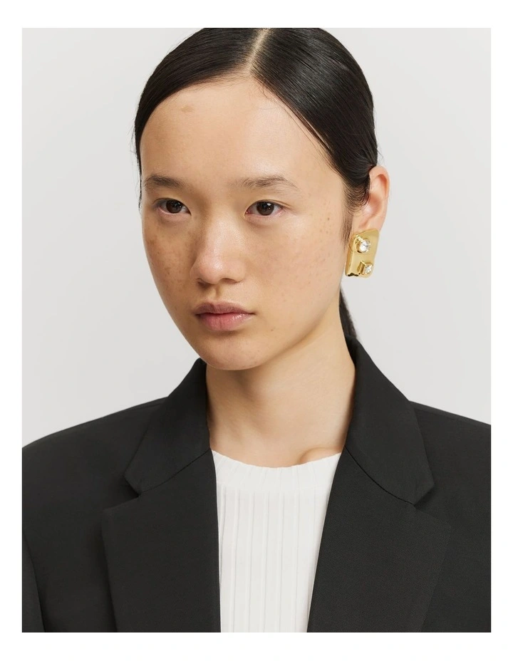 Molten Stone Clip-on Earring in Gold