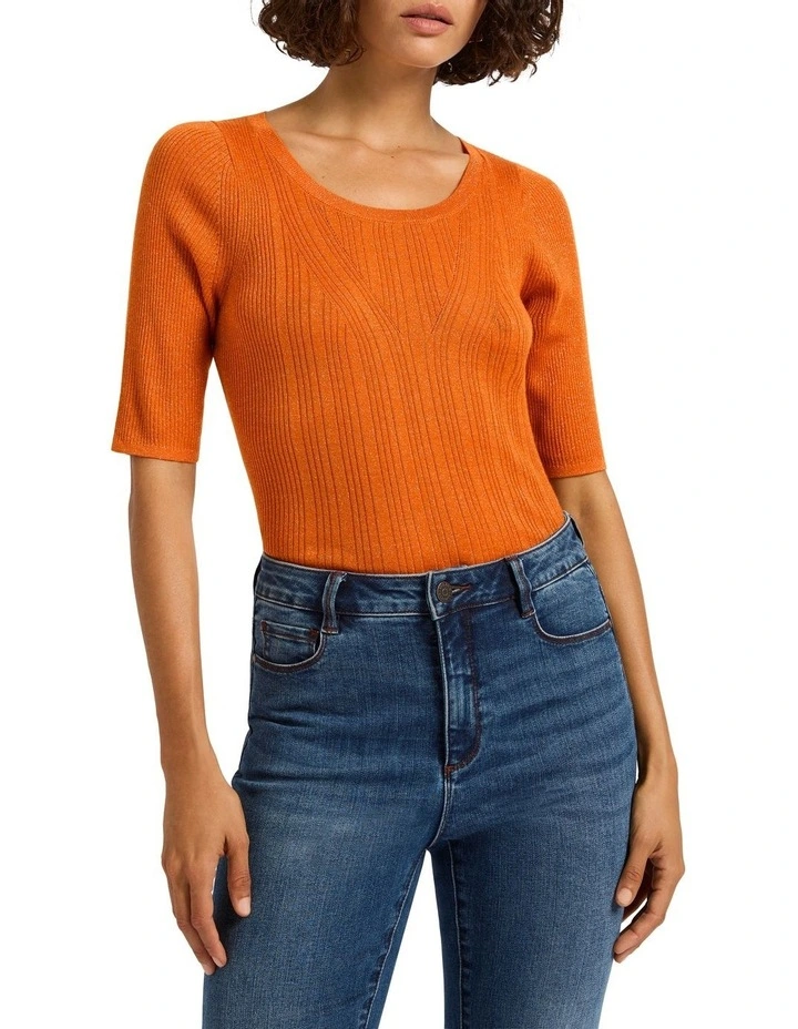 Day Shift Rib Knit Top in Volturi