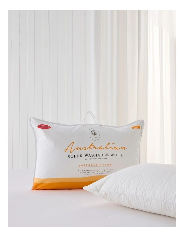 Homestead Australian Super Washable Wool Pillow in White