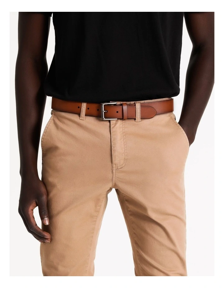 Skinny Casual Belt in Tan