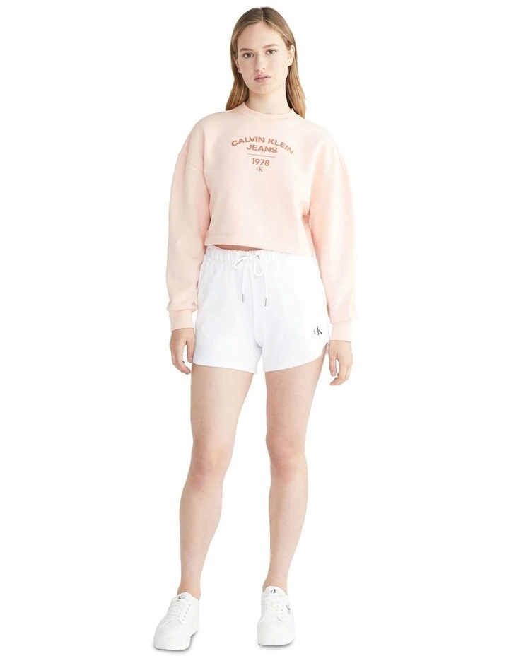 Varsity Logo Crewneck Sweatshirt in Faint Blossom