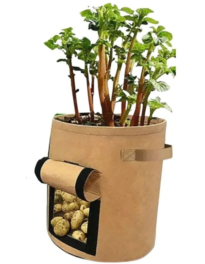 Plant Grow Bags with Window Flap 5 Packs 7 GalloninBrown