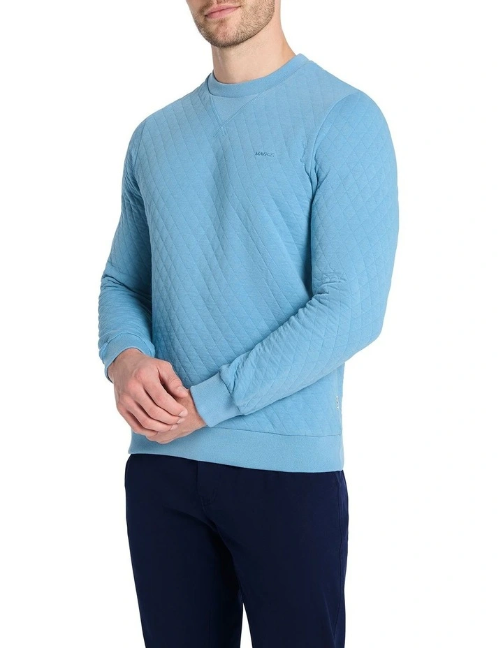 Dane Quilted Sweat in Blue