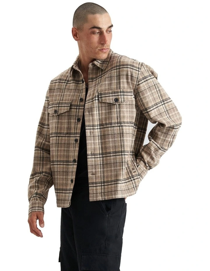 Ingenuity Relaxed Overshirt in Cloud Dancer Check