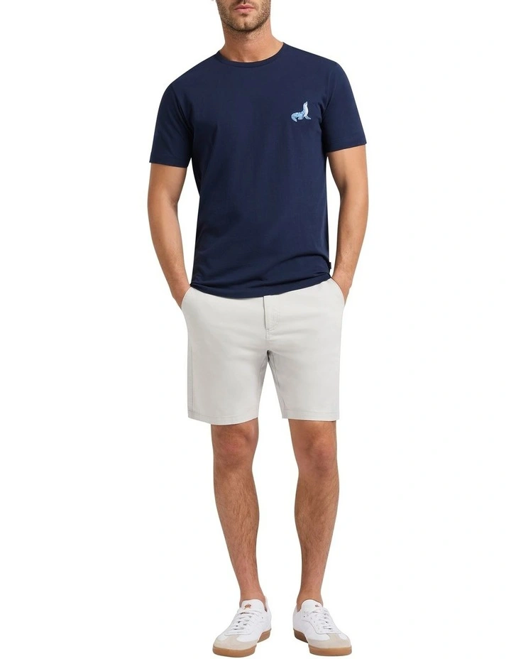 Seth Embroidered Tee in Navy
