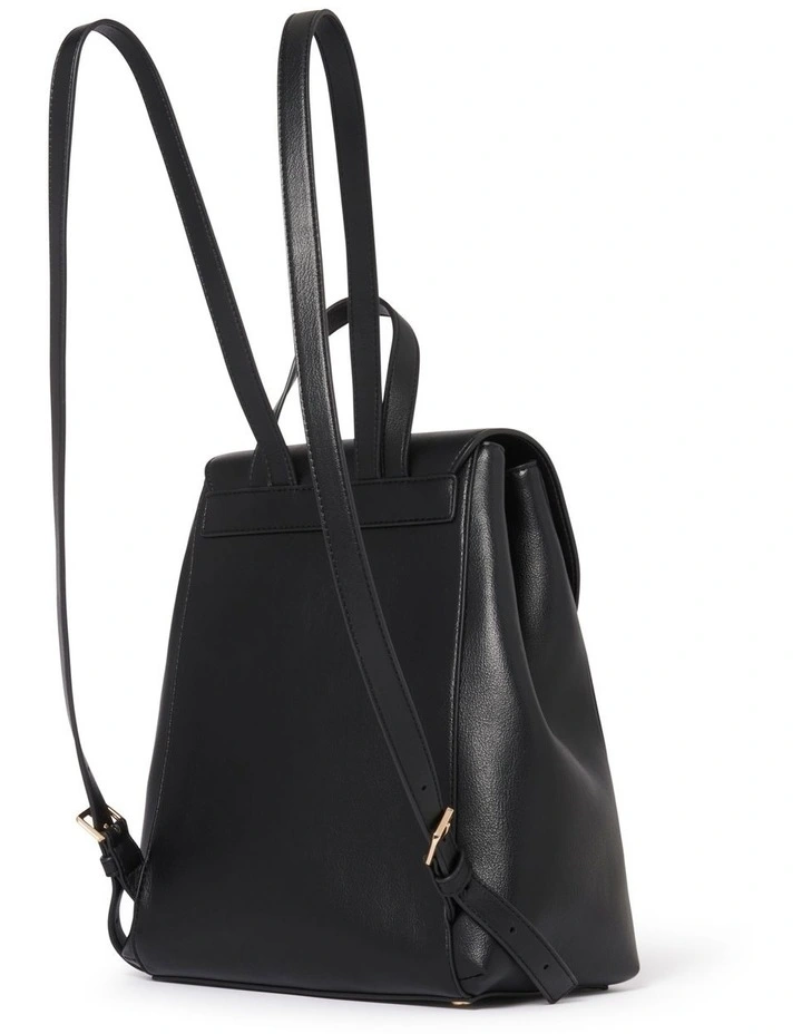 Priya Embossed Print Backpack in Black
