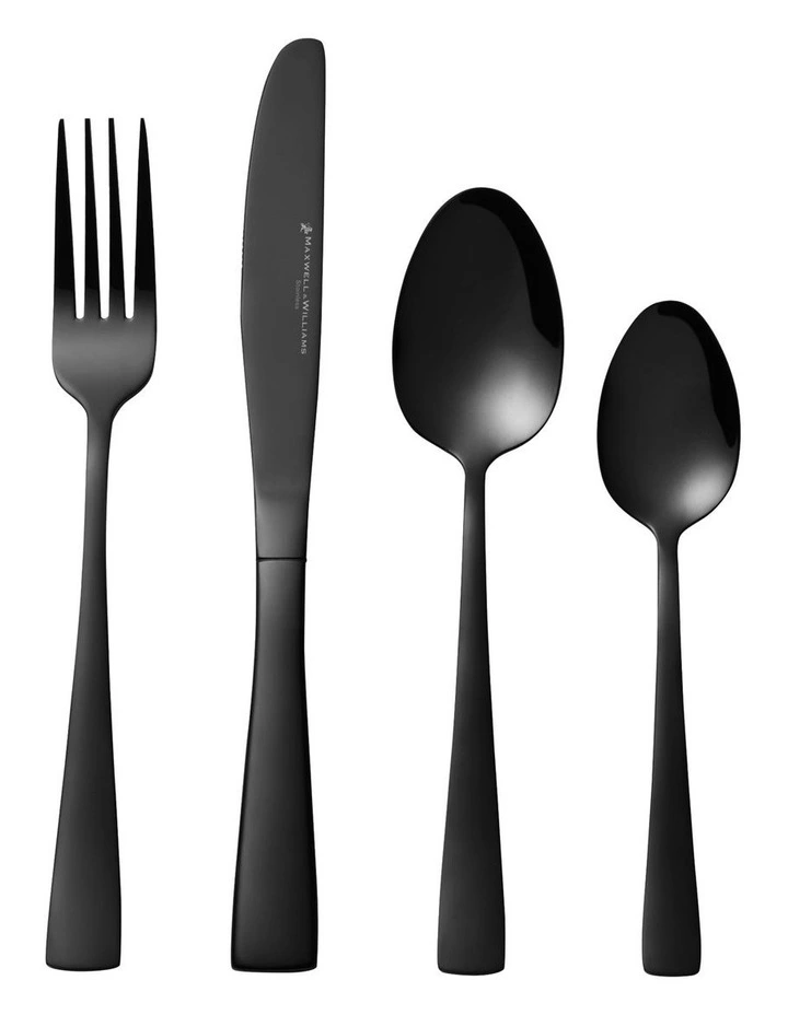 Arden 16 Piece Cutlery Set Gift Boxed in Shiny Black