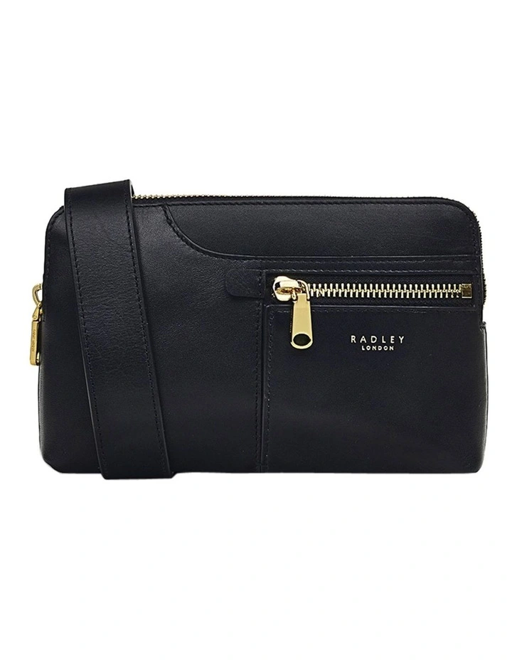 Pockets Icon Small Zip-Top Cross Body Bag in Black