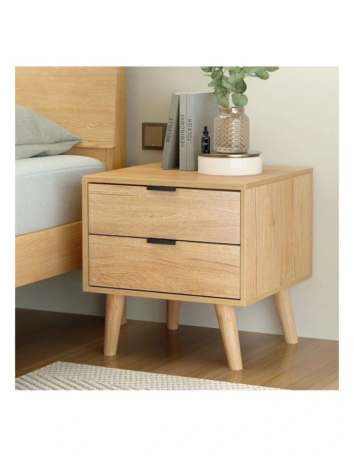 Majd Bedside Table 2 Drawers in Pine