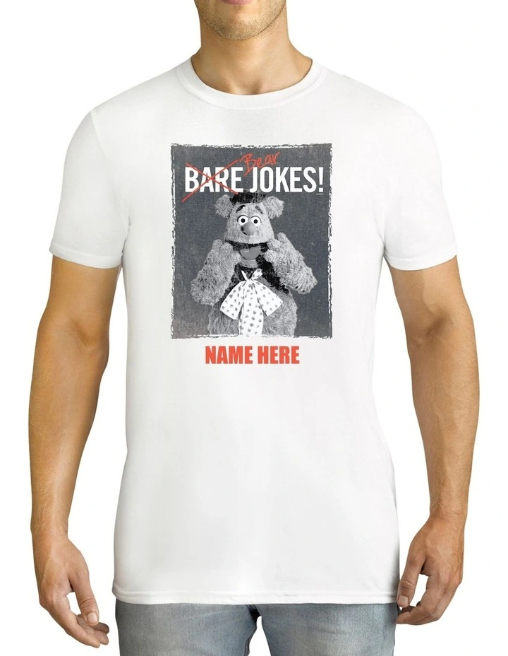 Men's The Muppets Fozzie Bear Jokes Personalised Cotton T Shirt