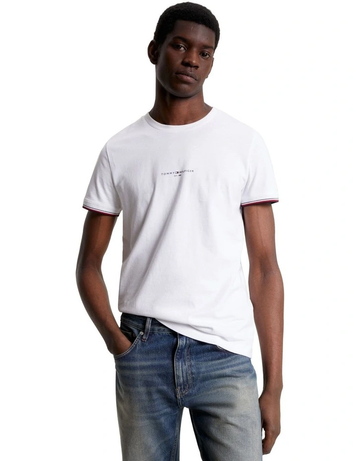 Tipped Slim Fit T-Shirt in White