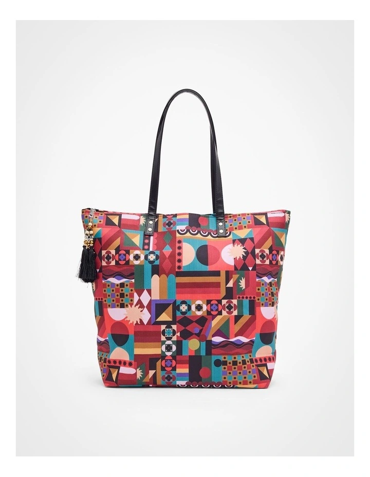 Geo Patchwork Tote Bag in Multi