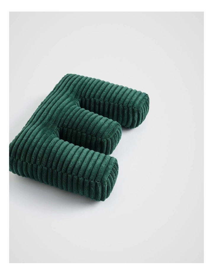 Ivy Cord Initial Cushion E in Green