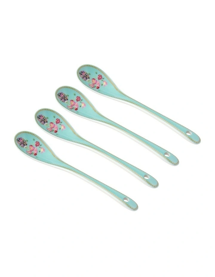 Gift Boxed Gabby Malpas Jardin Teaspoon Set of 4 in Poppy
