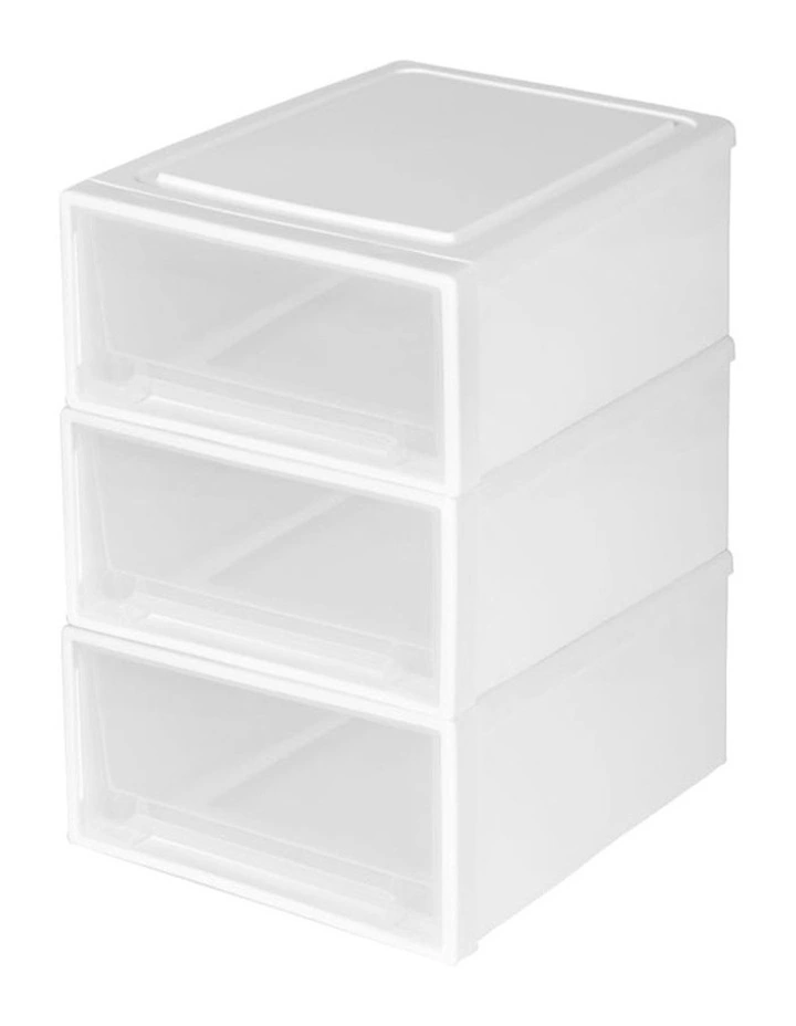 Storage Drawers Wardrobe Clothes Organiser 3 Pack in White
